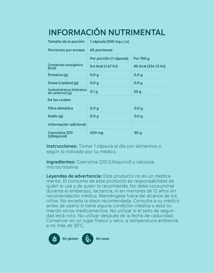 CoQ10 Support Ubiquinol (400 mg) 60 Cápsulas | Alta Absorción - Imagen 6