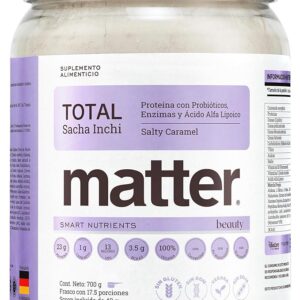 Matter Total Beauty, Proteína Vegana con Probióticos y Enzimas BioCore®, Ceramidas Myoceram® y Ácido Hialurónico, Apoya Piel y Digestión, Bote 700g